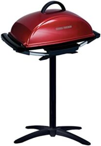 Here is the optimized meta description:

"Indulge in healthy grilling with George Foreman's indoor/outdoor electric grill. Non-stick plate and drip tray reduce fat, making it perfect for outdoor or indoor use. Get cooking today!"
