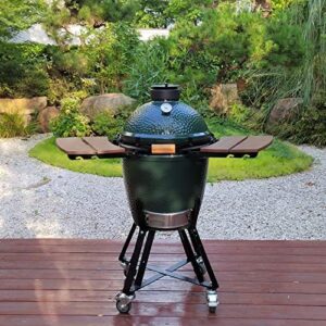 Elevate your grilling game with Big Green Egg's composite 2 slat egg mates, featuring folding side shelves and replacement parts for a seamless grill experience.