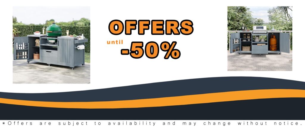“66.5 Inch Outdoor Kitchen Island for Big Green Egg Grills and Family BBQ Gatherings”