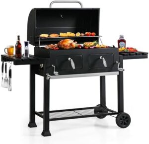 Here is the optimized SEO meta description:

"Upgrade your outdoor gatherings with the MFSTUDIO Multifunctional BBQ Charcoal Grills, featuring temperature control, side table and easy clean ash tray. Perfect for family and friends parties, large enough to feed a crowd!"