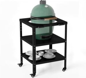 Elevate your outdoor grilling experience with the Grill Table for Large Big Green Egg, featuring a modular nest frame, wheel and hook design. Perfect for BBQ enthusiasts, compatible with M/L models.