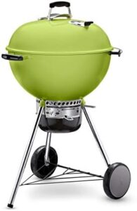 Unlock backyard gatherings with Weber's Master-Touch 22" Charcoal Grill, perfect for grilling enthusiasts. Durable spring-green design and adjustable venting for optimal heat control.