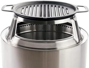 Here is the meta description:

"Upgrade your outdoor cooking with Solo Stove Yukon Grill Top and Hub, a cast iron cooktop featuring a stainless steel hub for 8” elevation. Perfect addition to your Yukon Fire Pit, weighing 21.5lbs and measuring 17.5".