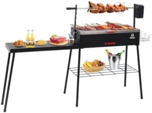 "Upgrade your outdoor cooking experience with the Nice C Charcoal Grill. Portable, foldable design with detachable table and storage shelf. Perfect for camping and BBQs. Get ready to grill like a pro!"