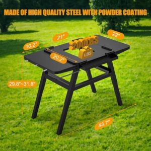 Elevate your outdoor cooking experience with the BBQ-PLUS Grill Stand, a portable and adjustable cart for Ninja Woodfire, Blackstone 17" Griddle, and more. With its sturdy shelf and folding design, perfect for camping or backyard gatherings.