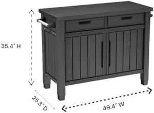 "Transform your outdoor gatherings with this multifunctional BBQ grill table featuring drawers for storage, a buffet area, and entertainment space. Perfect for hosting friends and family."