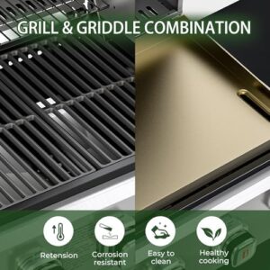 Unlock backyard grilling freedom with the Brand-Man 6-Burner Griddle Grill Combo, a 2-in-1 propane gas grill and griddle for perfect BBQs and meals. Perfect for outdoor kitchens and backyard gatherings!