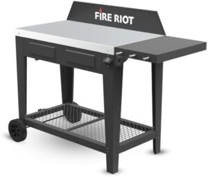 Get ready for outdoor cooking adventures with our Portable Grill Table, featuring a 36” stainless steel tabletop and wheels for easy mobility. Perfect for BBQ enthusiasts!