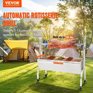 Here is the generated SEO meta description:

"Elevate outdoor cooking with VEVOR's stainless steel rotisserie grill, perfect for whole pigs, lambs, and goats. 46" capacity, electric motor, and charcoal spit design for camping and outdoor gatherings."