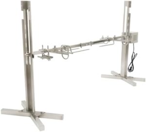 Here is the generated meta description:

"Grill like a pro with this 53" Electric BBQ Rotisserie Kit, featuring 88 lbs capacity, heavy-duty construction and adjustable stand. Perfect for roasting pig, lamb, chicken and more."