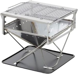 Here is the generated SEO meta description:

"Bring warmth to your backyard gatherings with Snow Peak's Takibi Fire & Grill, a durable and portable 5-piece set for camping or patio use."