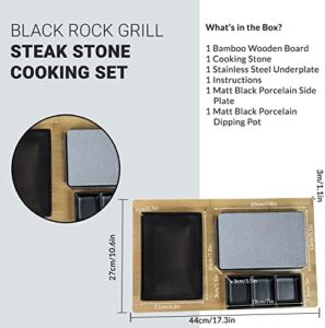 Get sizzling results with the Black Rock Grill Cooking Stone, perfect for hot steak nights. Compact design for indoor use, non-stick lava stone for easy food release and minimal cleanup.