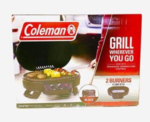Here is the generated SEO meta description:

"Perfect for outdoor adventures, the Coleman Roadtrip 225 TT Grill features a compact design and portable construction. Enjoy delicious meals on-the-go with its large cooking surface and adjustable burners."