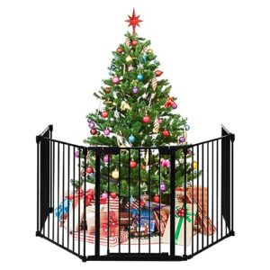 Here is the generated meta description:

"Protect your home and pets with the Costzon Baby Safety Gate, featuring 5 panels of adjustable width, a walk-through door, and sturdy metal construction for up to 121 inches of coverage. Get discounts on this safety gate!"