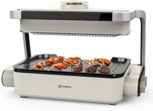 Here is the generated meta description:

"Indulge in perfect grills with this Smokeless Double Care Grill, featuring dual heating, fast cooking, and adjustable temperature. Perfect for indoor use and nonstick surface ensures easy cleanup."