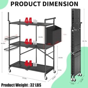 Discover the ultimate outdoor cooking experience with this foldable grill cart featuring 3-tiers, casters, pizza oven stand, and folding kitchen island. Perfect for backyard gatherings!