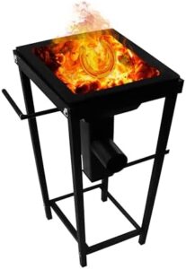 Optimize your blacksmithing experience with Simond Store's welded firepot coal forge, ideal for professionals and hobbyists alike. Perfectly sized 10x12 inches, perfect for knife making and farrier forging.