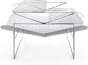 Boost your outdoor cooking with the 498 Ultralite BBQ Grill and Stove, featuring 2 grates and 1 skewer. Perfect for camping trips or backyard gatherings!