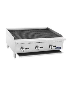 Sizzling hot deals await! Upgrade your diner with the Atosa CookRite ATCB-36 charbroiler, featuring 3 burners and 105,000 BTU. Perfect for hotels and restaurants, this stainless steel countertop grill includes an LP conversion kit.