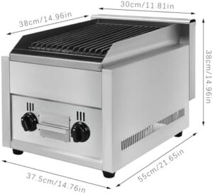 Here is the generated meta description:

"Upgrade your outdoor cooking experience with this 21' commercial-grade gas grill, featuring adjustable temperature control and 2 burners for radiant char broiling. Perfect for garden or patio use."