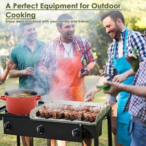 Boost outdoor adventures with the GYMAX Camping Stove, featuring 3 burners, detachable legs and 225,000-BTU output for reliable cooking. Perfect for camping trips, BBQs and outdoor gatherings.