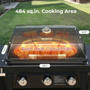 Enhance your outdoor cooking experience with the Brand-Man 3 Burner Propane Gas Grill, featuring enameled grates and a portable tabletop design perfect for camping, tailgating, or backyard barbecues.