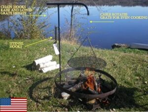 Discover the Wimpy's Swing-away Campfire Grill, a portable and adjustable cooking solution for outdoor enthusiasts. Ideal for camping trips, this grill features a swing-away design and compact size, perfect for small spaces.