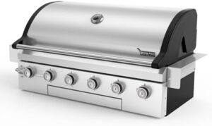 Boost outdoor cooking with the Brand-Man Propane Gas Grill, featuring a 6-burner design, natural gas convertibility, and heavy-duty stainless steel construction for reliable 60,000BTU performance.