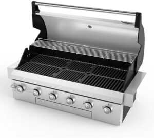 Boost outdoor cooking with the Brand-Man Propane Gas Grill, featuring a 6-burner design, natural gas convertibility, and heavy-duty stainless steel construction for reliable 60,000BTU performance.