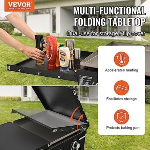 Here is the generated SEO meta description:

"Commercial-grade griddle with 4 burners and side shelves for outdoor cooking, perfect for restaurants or backyard BBQs. Tested to high standards."