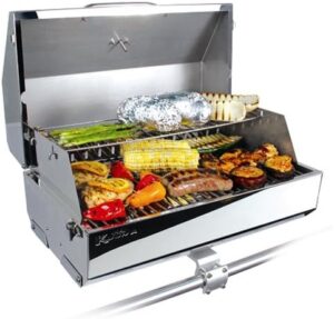 Here is the output:

"Experience the power of outdoor grilling with Kuuma's Stow N' Go 316 Elite Gas Grill, featuring a compact design and excellent heat distribution. Enjoy up to 50% off, plus free shipping on this top-rated grill!"